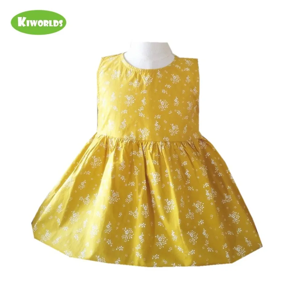 

Summer kids girl pink kowknot princess sleeveless dress