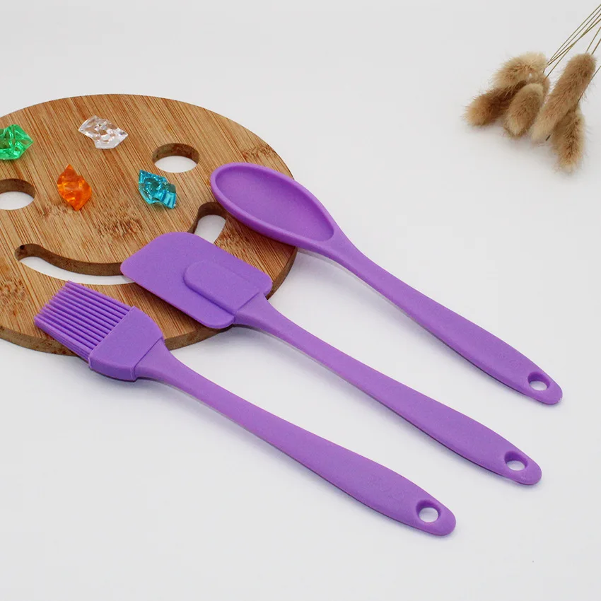 

OLOEY 3PCS Silicone Spatula Spoon Brush Set Cooking Utensil Tool Kit Heat Resistant