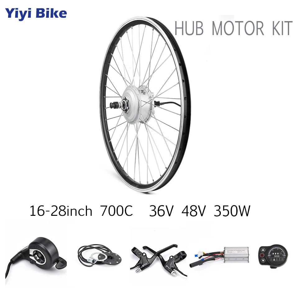

36V 48V 350W bicicleta electrica Hub DC Brushless Motor Wheel DC Controller Electric Vehicle LCD Display ebkie Conversion kiti