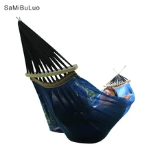 SAMIBULUO Rope Swing Hammock Summer Breathable Mesh Hammock with Tree Hanging Straps Rope for Camping Travel Beach 100% polyester fashionable hammock tree straps hammock and tree straps