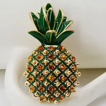 

New decorations Southeast Asia style water drill enamel glaze new pineapple retro Brooch girl
