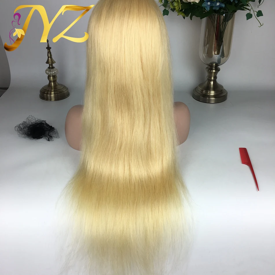 613 светловолосый парик шелковистой прямо бразильский человеческих волос парик 613 полный шнурок человеческих волос парики предварительно