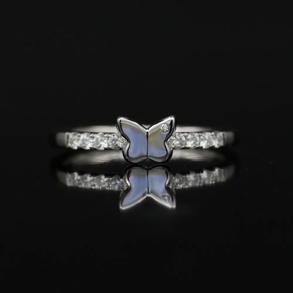 

LASAMERO Rings for Women 0.144CT Round Cut Natural Diamond Ring 18k White Gold Engagement Wedding Ring