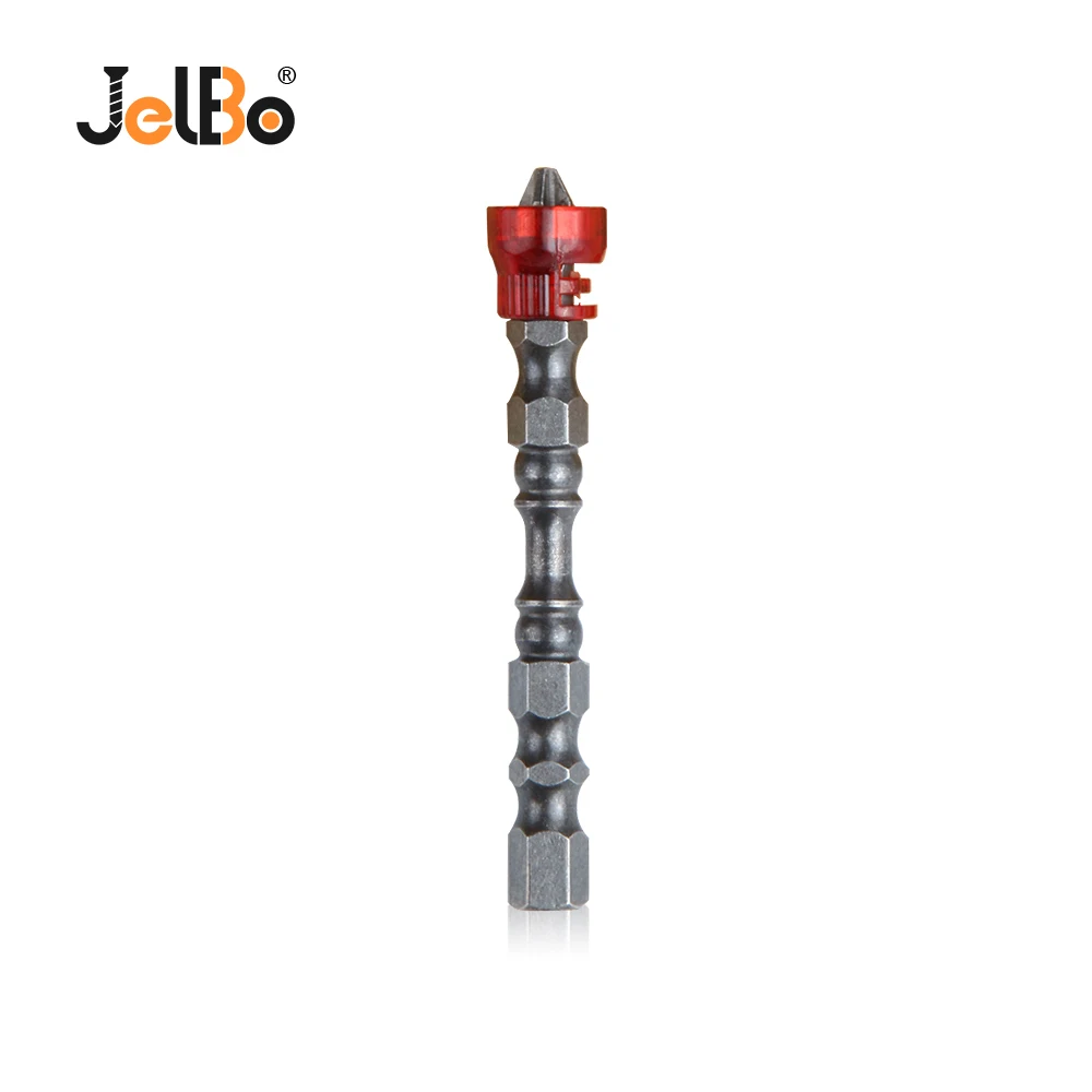 

Jelbo 65MM Red Anti-slip Ring Single Head Magnetic Electric Screwdriver Bit S2 Steel Hardness Screw Driver Set