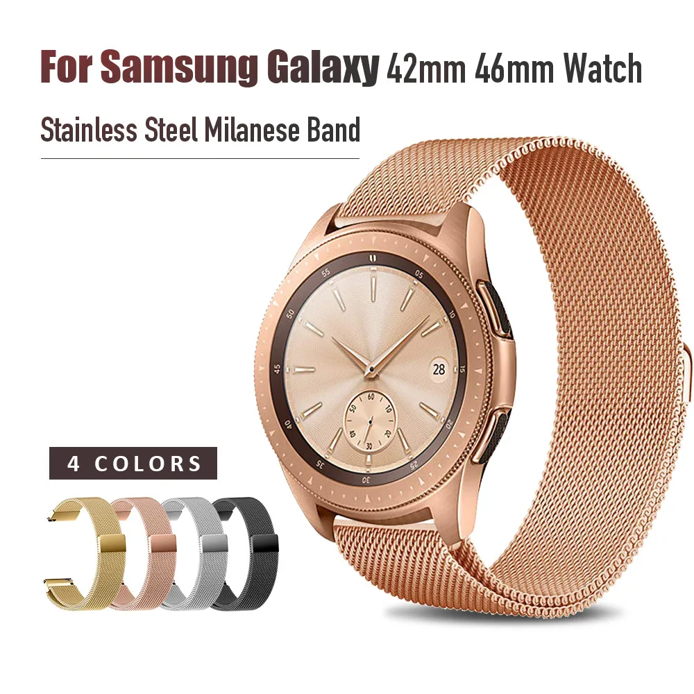 

20mm 22mm Width Stainless Steel Band for Samsung Galaxy Watch 42mm 46mm Milanese Wristband Metal Magnetic Release Strap
