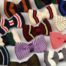 Стиль для мужчин и женщин вязаная бабочка Регулируемая бабочка двухслойный галстук бабочка дизайнер вязаное платье вязаный галстук-бабочка