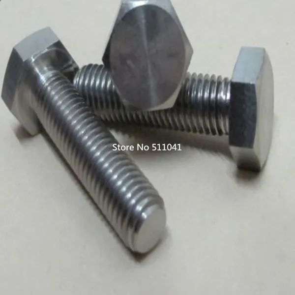 Titanium hexagon bolts,M20* 100MM,GRADE 2 TITANIUM HEX HEAD CAP SCREW,FULL THREAD,100 PCS