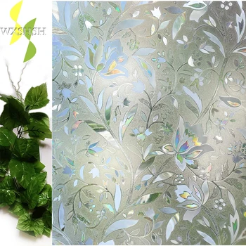 

3D Tulip Window Film,Anti-UV Static Privacy Decoration Self Adhesive for UV Blocking Heat Control Home and Office Glass Stickers