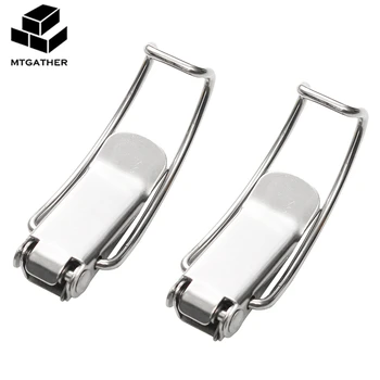 

MTGATHER 2x Stainless Steel Metal Spring Suitcase Chest Toggle Locking Latch Catch Clasp Hasp