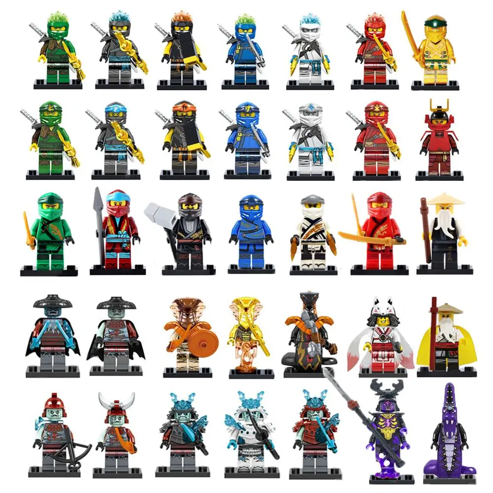 

Single Sale NEW Ninja Sword Master snowstorm Warrior Brown Snake Ice Eis Kaiser Warrior mini doll fig building Blocks kids Toys