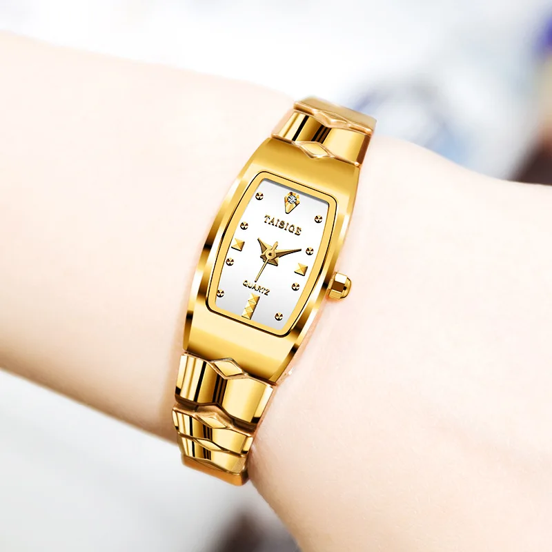 

New fashionable tungsten steel small Bracelet Watch authentic Watch Ladies waterproof watch water drill rose gold watch