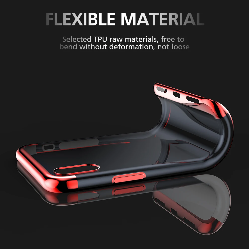 Прозрачный силиконовый чехол с покрытием для iPhone XS Max XR X прозрачный мягкий из ТПУ