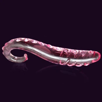 16*2.6cm Hippocampus Shape Pink Anal Glass Dildo Crystal Butt Plug Women Sex Toy Adult Products for Men Erotic Sexy Game Toys   1