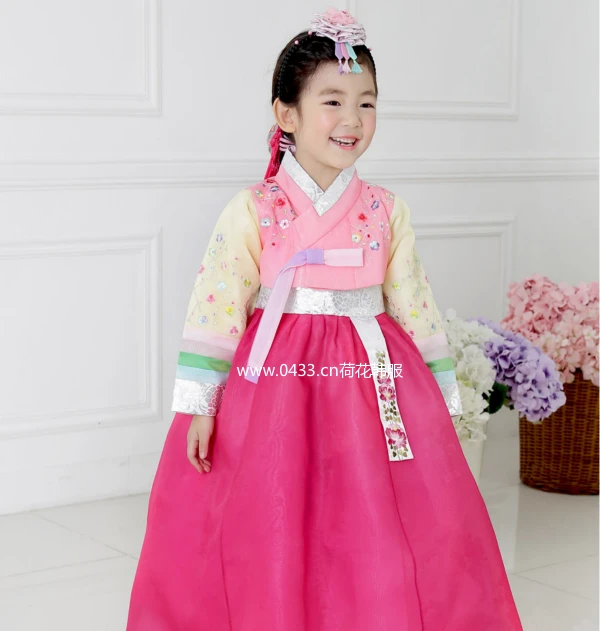 Национальная Одежда для танцев для маленьких девочек; маскарадное платье ханбок; традиционная корейская одежда; детский древний костюм