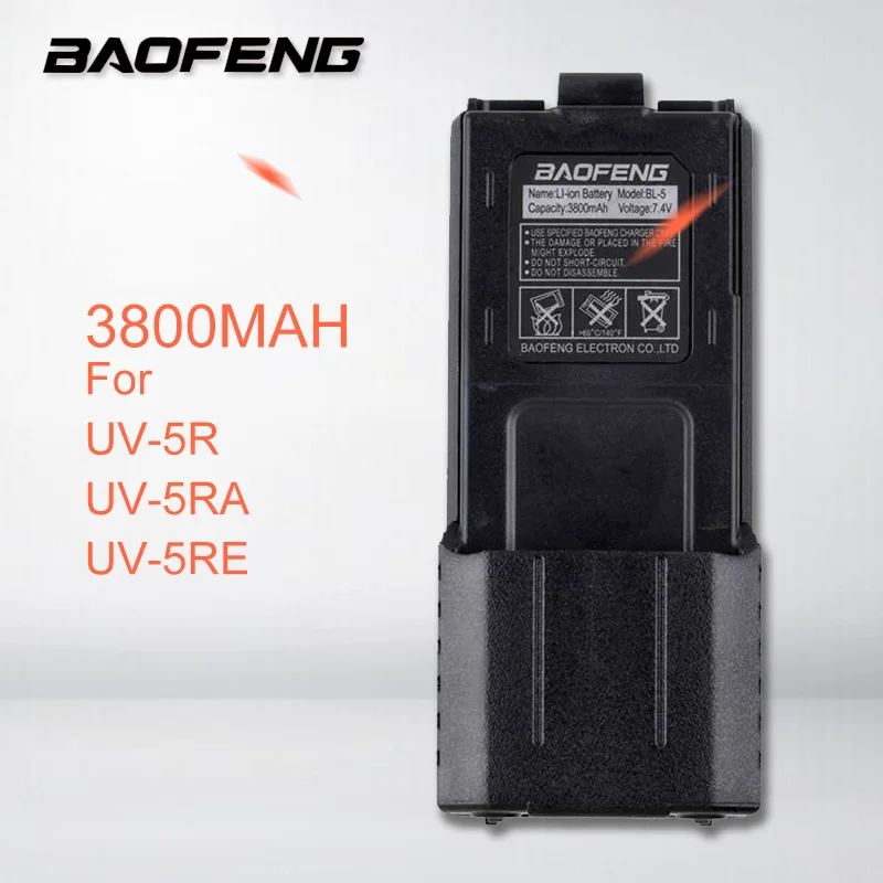 Увеличенный 3800 мАч BAOFENG UV-5R UV-5RA аккумулятор портативная рация двухстороннее