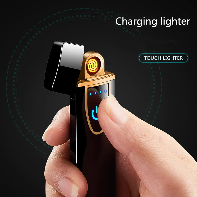 

New touch screen induction cigarette lighter compact intelligent induction USB rechargeable lighter