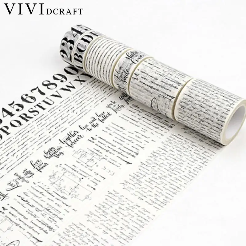 

Vividcraft 1.5-6cm*8m Vintage Map Ticket Washi Tape DIY Decorative Scrapbooking Planner Masking Tape Adhesive Tape Label Sticker