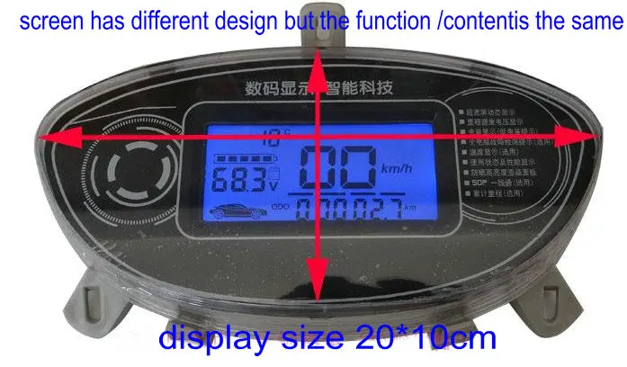12-110 В ЖК-дисплей Спидометр+ индикатор уровня напряжения/заряда батареи+ одометр инструмент для электрического скутера мотоцикла ATV трехколесный велосипед