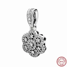 Вырезанные сердца прозрачный CZ Цветочные бусины кулон бусины для женщин ювелирные изделия DIY Fit PANDORA талисманы Серебро 925 FL492