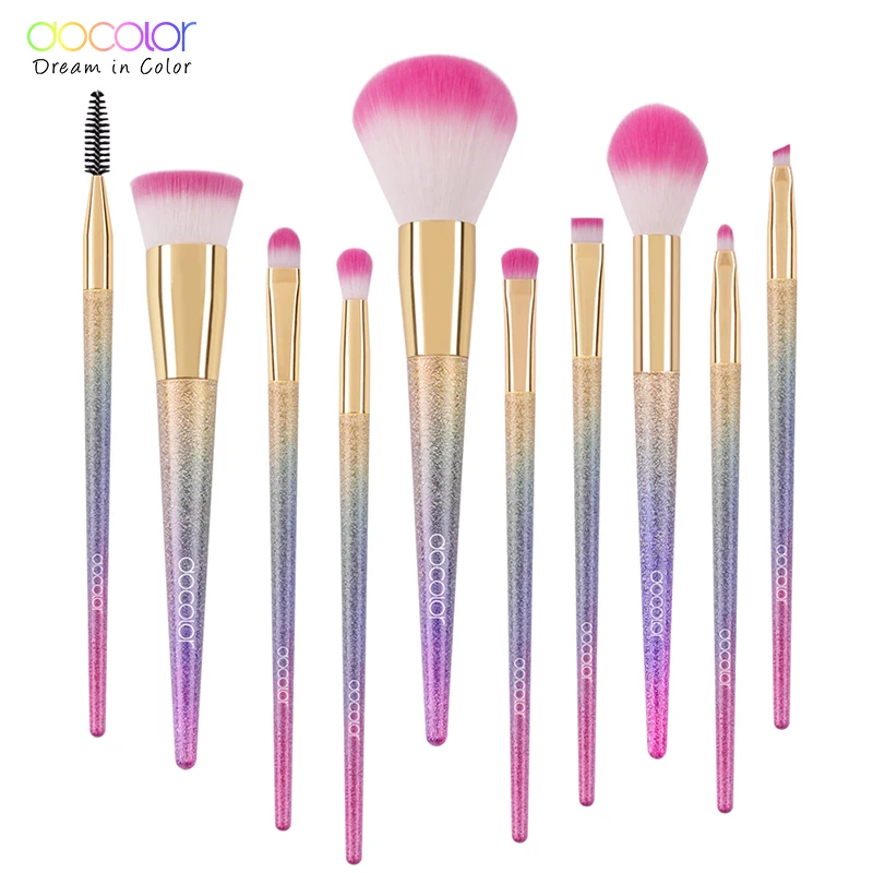 

Docolor 10/16PCS makeup brushes set Fantasy Set Professional high quality Foundation Powder Eyeshadow Kits Gradient color