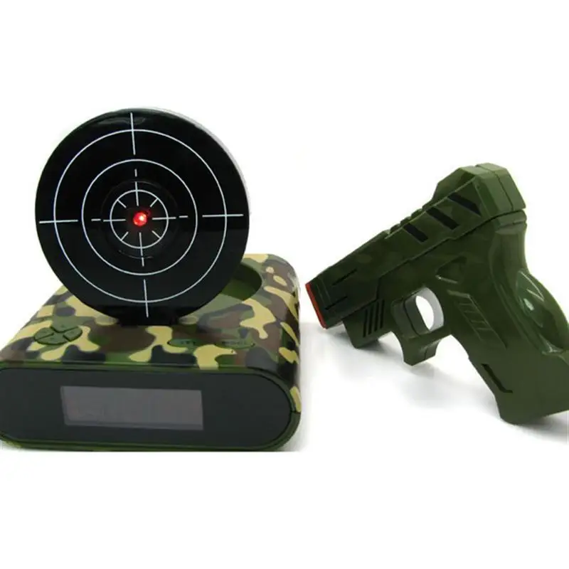 

Novelty LCD Screen Laser Gun Target Shooting Digital Alarm Clock (Camouflage)