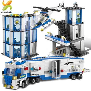 

1002pcs Police Station Prison Sets Building Blocks City policeman Bricks Educational Toys For Children