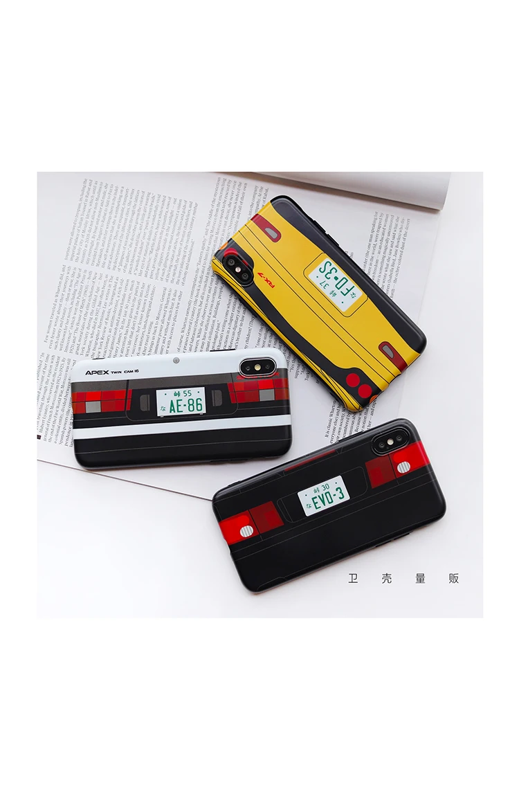 Hot Japan Initial D soft silicon cover case for iphone X XR XS MAX 7 8 6 S plus luxury white car license plate phone cases coque case for iphone 7