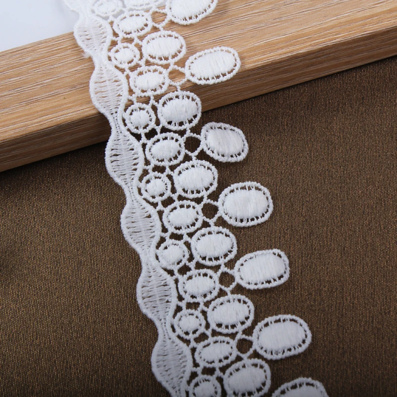 

14yards width3.7cm white water soluble lace tassel fabric ribbon DIY sewing material clothing dress home decoration accessories