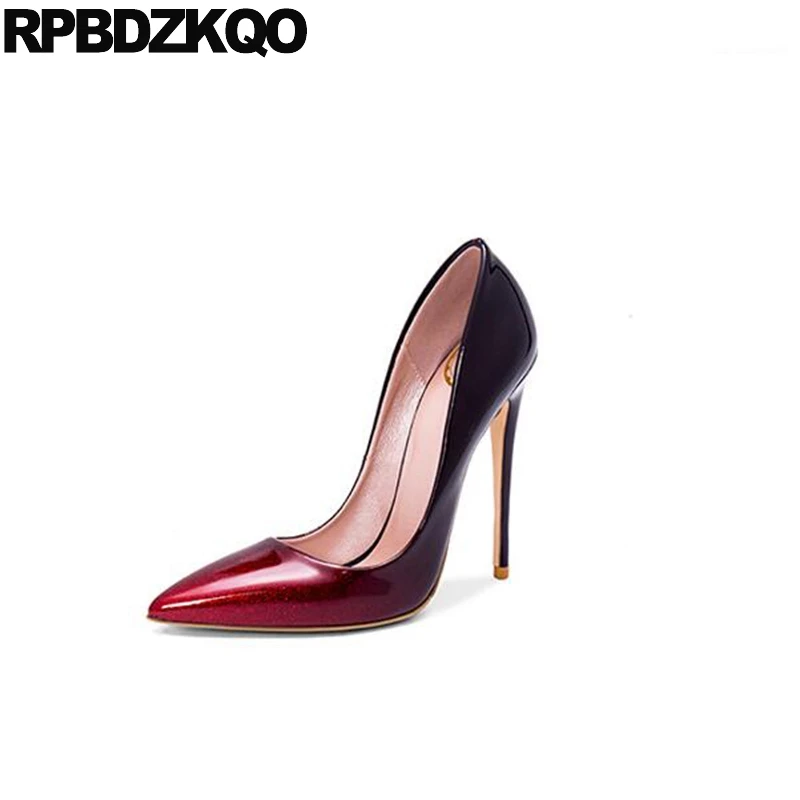 

Super Patent Leather Stiletto Pointed Toe Dress Multi Colored 10 42 Ladies High Heels Size 4 34 33 Fetish Modern 2017 12cm 5