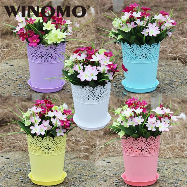 Winomo Plant Pots Plastic Flower Panter Flowerpot Garden Basket With Winomo Plant Pots Plastic Flower Panter Flowerpot Garden Basket With Pallent For Home Gardening Decoration
