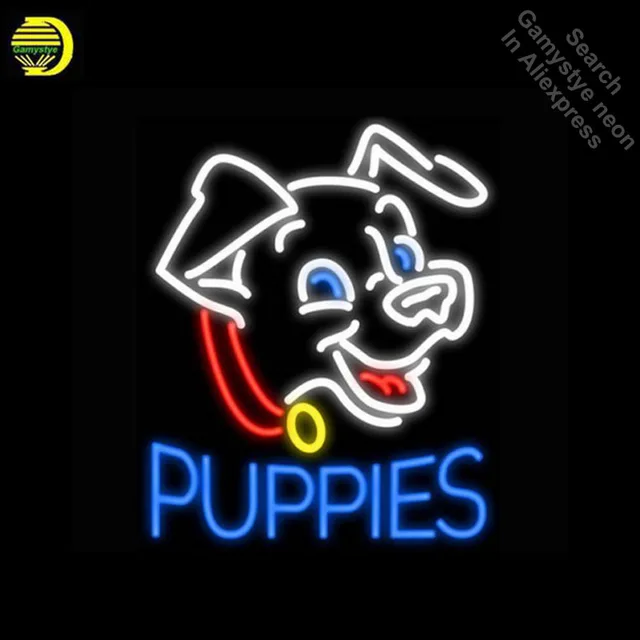 Neon Signs for Puppies Handcrafted Dog Neon Bulbs sign Glass Tube