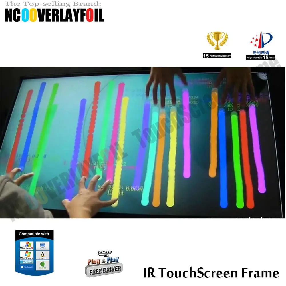 

Free Shipping 10 Points 43" IR Multi-touch Screen Frame High-end Multi-touch experience Strong ambient light immunity