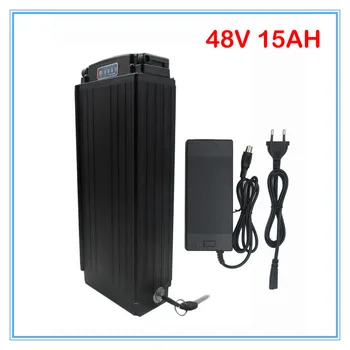 

48V Rear rack e bike Bicycle Battery 750W 48V 15Ah lithium ion battery pack With tail light 20A BMS 54.6V 2A Charger