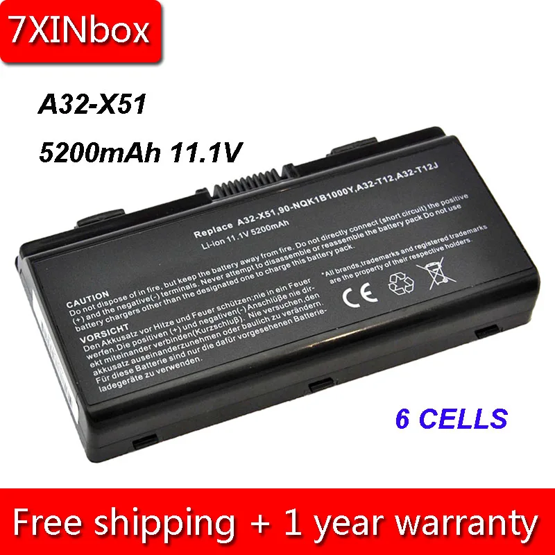 7XINbox 5200mAh 11 1 V A32-X51 A32-T12 A32-XT12 X51C X51H X51L X51R X51RL X58 X58C X58L X58Le T12 T12JG | Компьютеры и офис