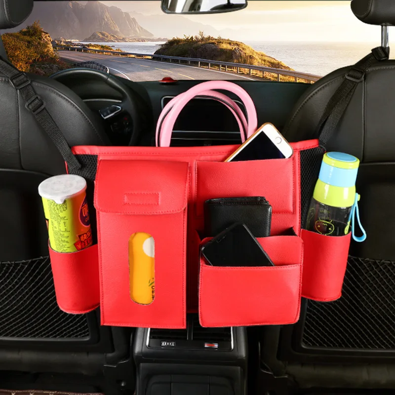 

Mini PU Leather Car Rear Seat Storage Bag Hanging Bags Car Seat Back Bag Car Seat Back Bag Auto Multifunction Storage Box