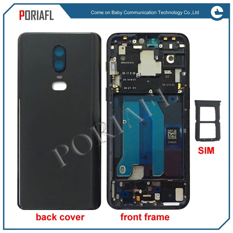 Задняя крышка для oneplus 6 задняя аккумулятора корпуса с передней рамкой + SIM-карта