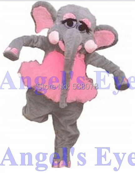 Ballet Elephant Mascot Costume Adult Size Cartoon Pink Elephant Girl Mascotte Fancy Dress For