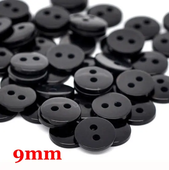 

LF 300Pcs Black Round 9mm Resin Sewing Buttons For Cloth Needlework Flatback Scrapbooking Crafts Decorative Diy Accessories