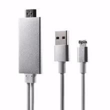 2M High Speed 8 Pin to HDMI HDTV AV Cable Support HD1080P USB Cable Adapter Sync