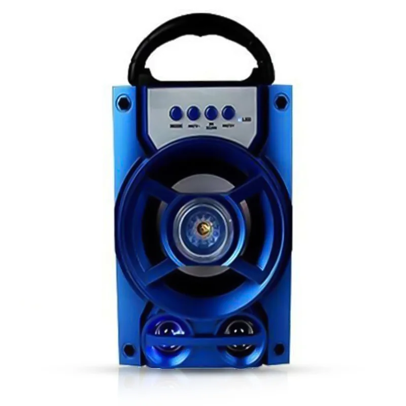 Портативный Bluetooth динамик, беспроводная басовая стерео звуковая система, светодиодный светильник, динамик, поддержка TF карты, FM радио, для путешествий на открытом воздухе - Цвет: Blue