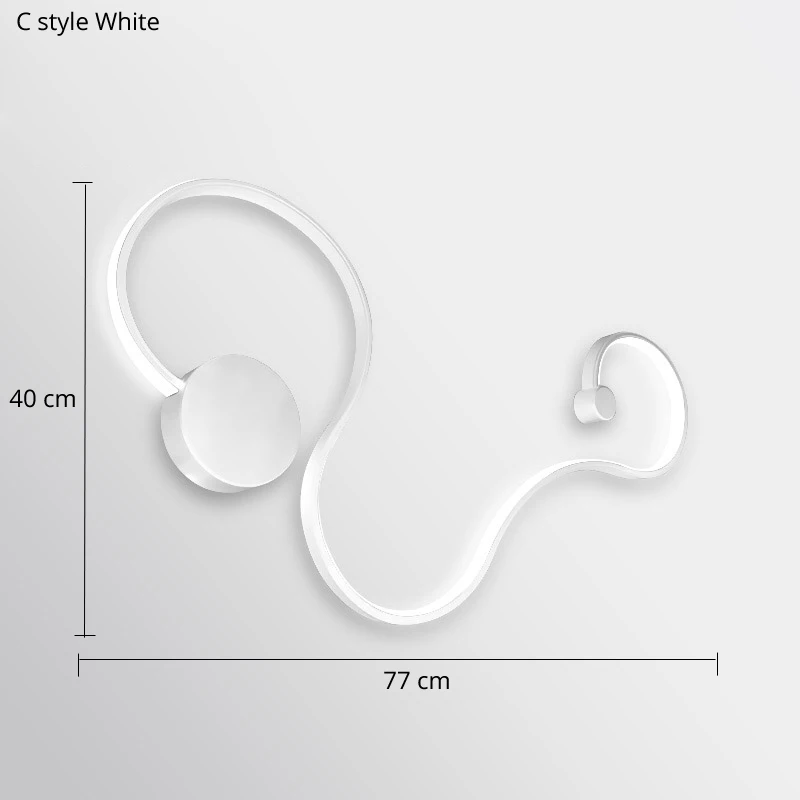 Современный светодиодный бра, настенный светильник для спальни, кабинета, гостиной, акриловое Внутреннее освещение с белым черным цветным корпусом, светодиодный настенный светильник l - Цвет абажура: C 77CM white