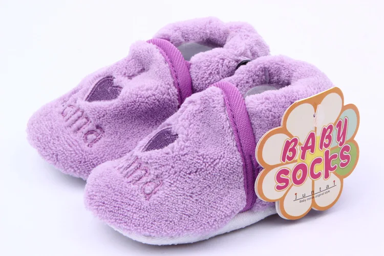 Люблю мама tata Обувь для младенцев подарок детские носки - Цвет: purple