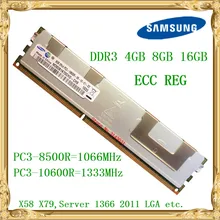 Samsung DDR3 4 ГБ 8 ГБ 16 ГБ Серверная память 1066 1333 МГц ECC REG DDR3 PC3-10600R 8500R Register RIMM RAM X58 X79 материнская плата
