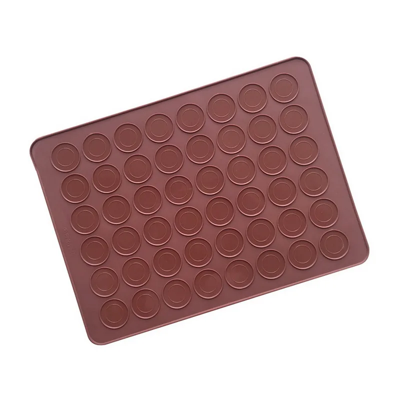 Brown Hoomall Силиконовые чехлы в форме печенья на мгновенной проявки Macaroon Кондитерские печи выпечки листовая форма коврик 48-изготовленные на станке с антипригарным покрытием DIY формы для выпечки коврик, кухонные инструменты - Цвет: Brown
