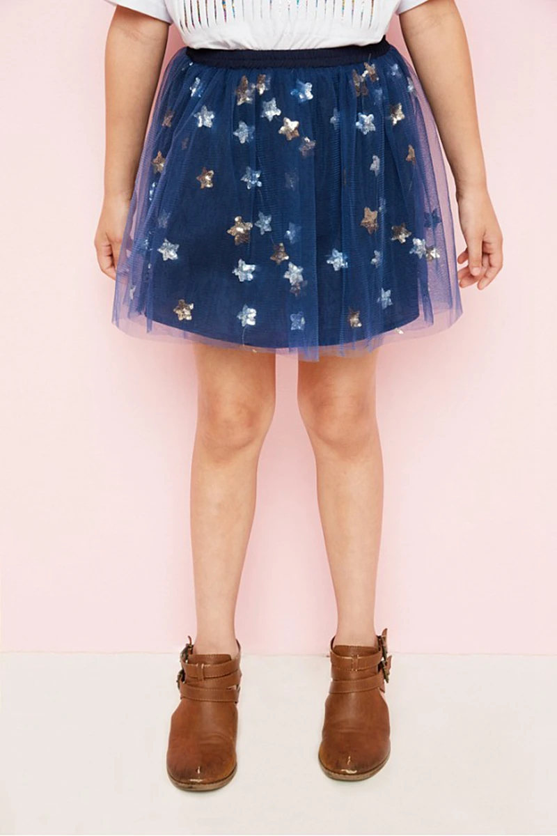 Teenager Lace tutu Skirts Junior Sequins Stars Princess skirt Big