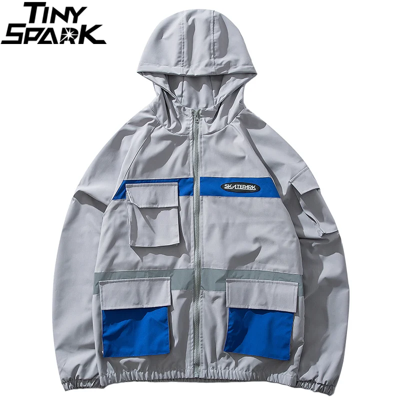 Harajuku 3M Reflective Jacket Men Hip Hop Streetwear Hooded Jacket Windbreaker Spring 2019 Color Block Track Jacket Coat Hoodie Harajuku 3M Reflective Jacket Men Hip Hop Streetwear Hooded Jacket Windbreaker Spring 2019 Color Block Track Jacket Coat Hoodie