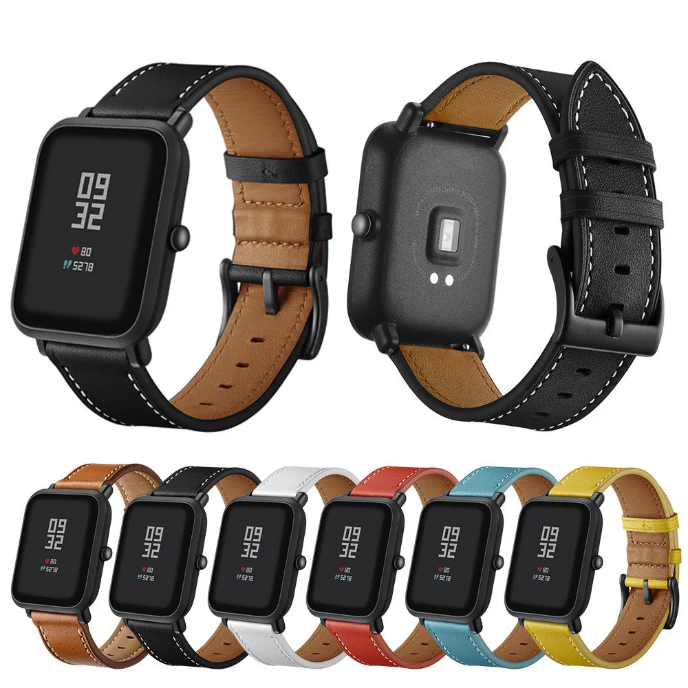 Кожаный ремешок для наручных часов Браслет Для Xiaomi Huami Amazfit Bip Youth Watch SmartWatch