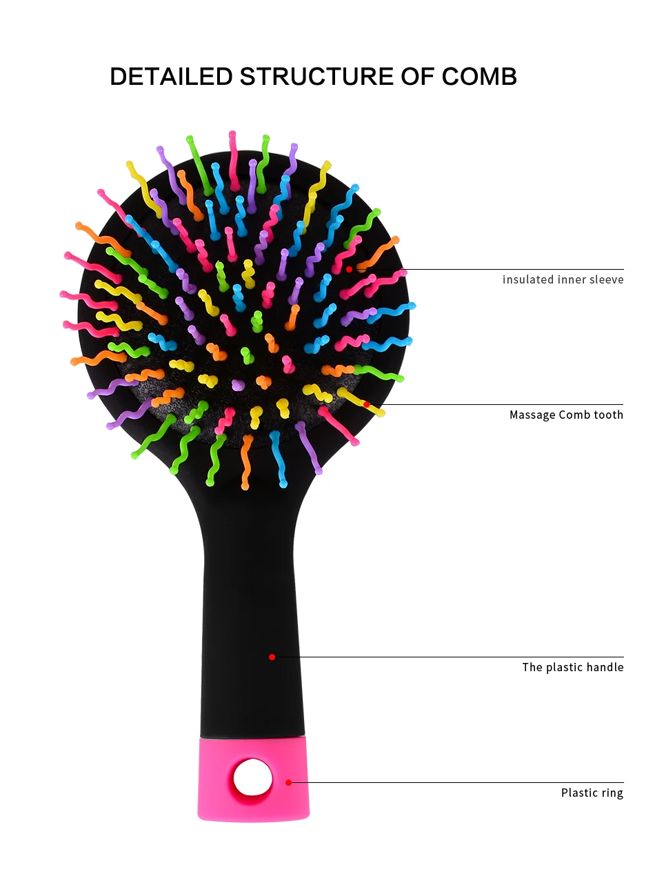Расческа для волос профессиональная Радужная расческа Радужный объем антистатические Волшебные локоны для волос прямая Массажная Расческа Щетка зеркальные Инструменты для укладки