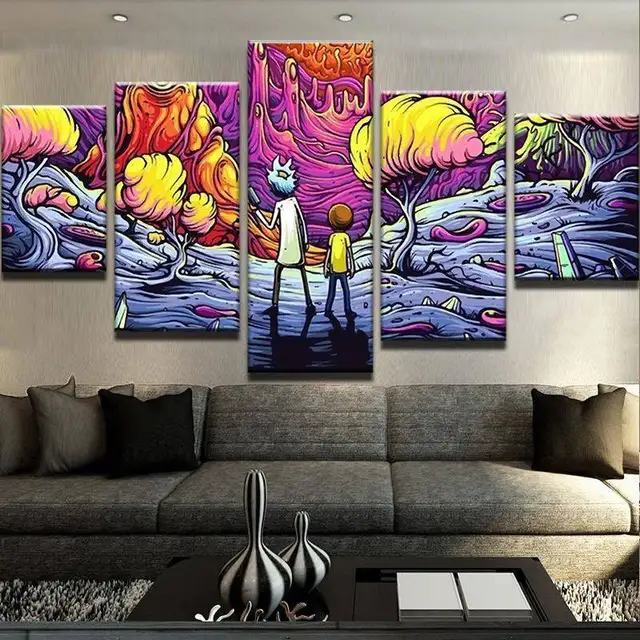 Decorate The Psychedelic Rick And Morty Canvas Set High Definition