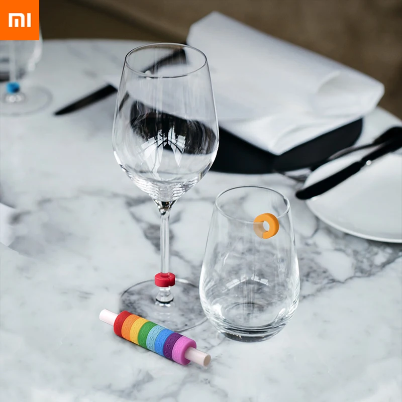 

New Xiaomi Circle Joy Wine Glass Identification Ring 8 Pcs / Box Red Wine Food Contact Level Wide range of cups light